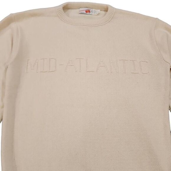 3 Trikes Stamford Mid-Atlantic Men's Cream Pullover Crew Neck Cotton Sweatshirt - Picture 10 of 10